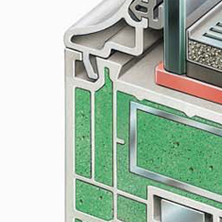 Details aus dem Kunststoff Profil eines Perfecta Fensters