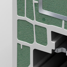 Details aus dem Kunststoff Alu Profil eines Perfecta Fensters