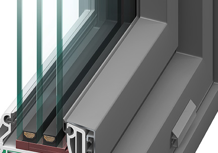 Die Aluminium-Außenschale des Fensters ermöglicht eine maximale Farbauswahl auf der Außenseite.